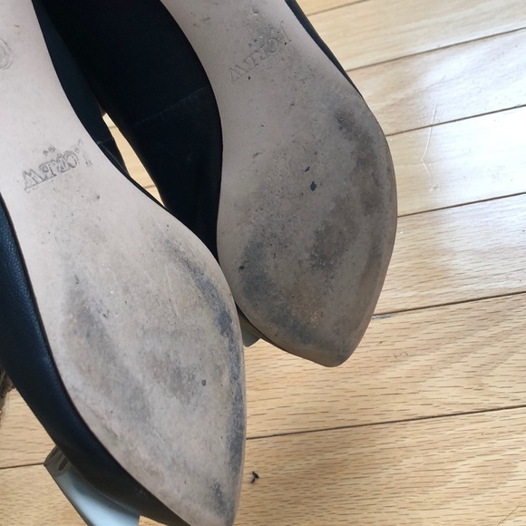 J. CREW WOMANS BLACK POINTY TOE WHITE BOW FLATS - Picture 6 of 8